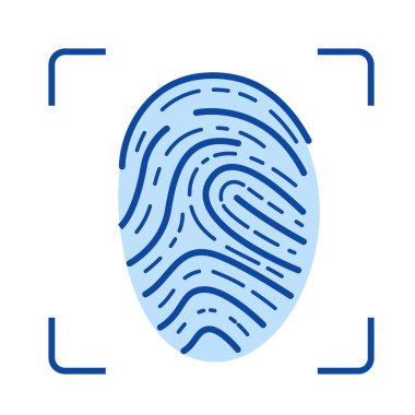 Fingerprint scanner line icon. clipart