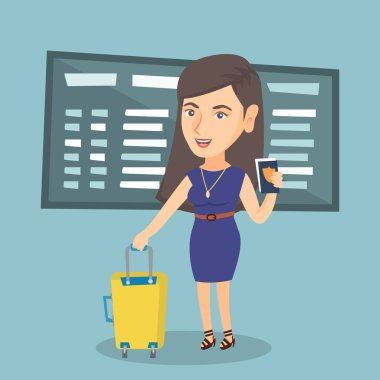 Bir pasaport holding beyaz uçak yolcu.