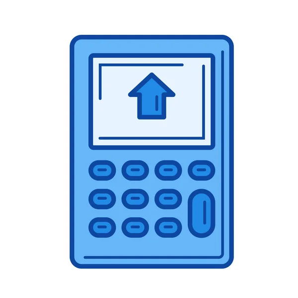 Miniräknare med hus på displayen ikon. — Stock vektor