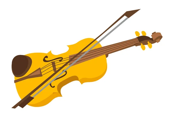 Geige mit Bogenvektor Cartoon-Illustration. — Stockvektor