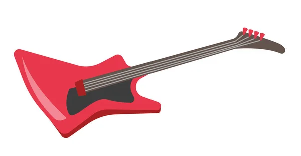 Red electric guitar vector cartoon illustration. — Stock Vector