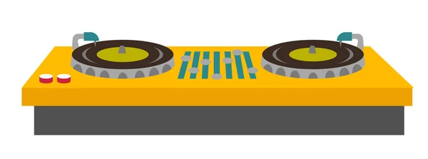 DJ turntable console mixer vector illustration. — Stock Vector