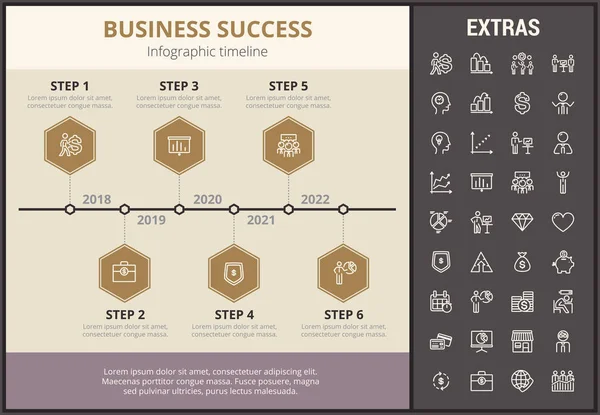 Biznes sukces infografikę szablon i elementy — Wektor stockowy
