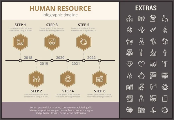 Modello di infografica sulle risorse umane ed elementi . — Vettoriale Stock
