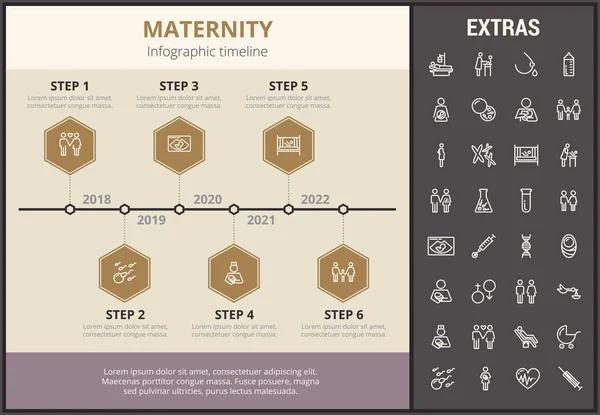 Modèle infographique de maternité, éléments et icônes — Image vectorielle