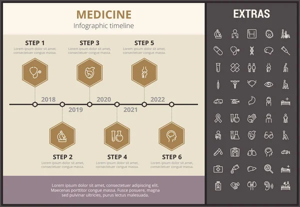 Modèle d'infographie médicale, éléments et icônes . — Image vectorielle