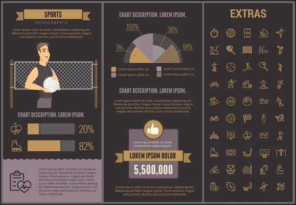 Modello di infografica di viaggio, elementi e icone . — Vettoriale Stock