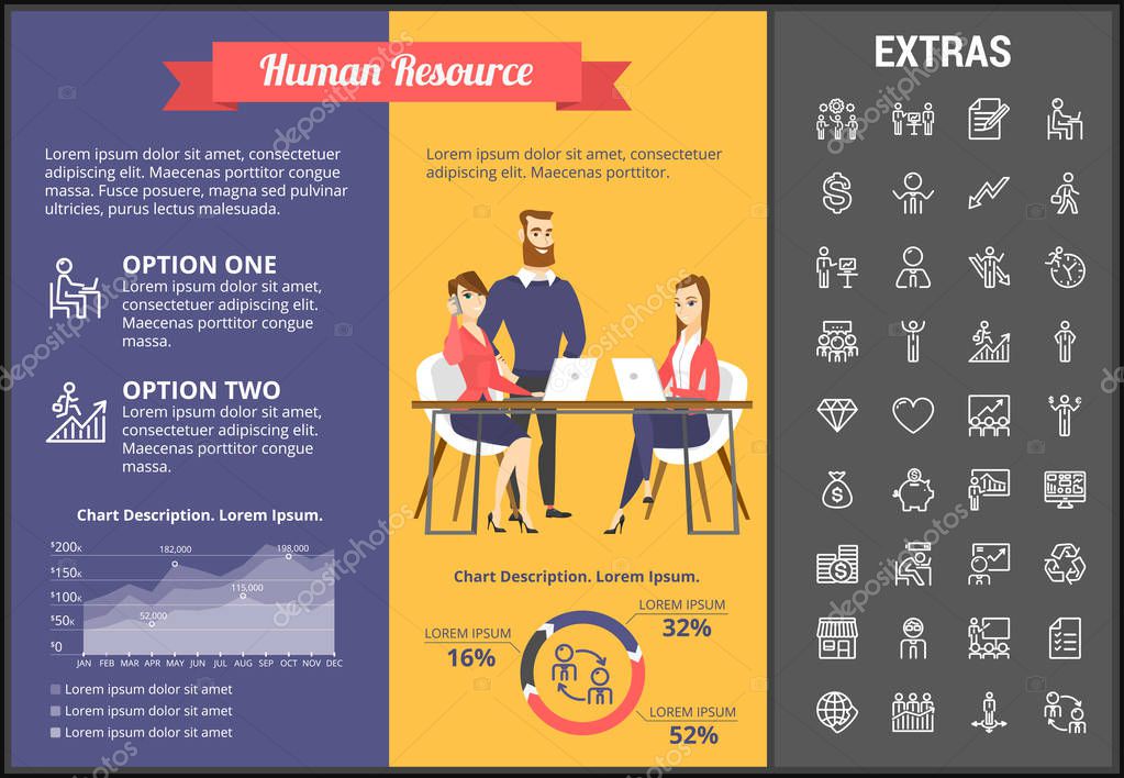 Human resource infographic template and elements. — Stock Vector