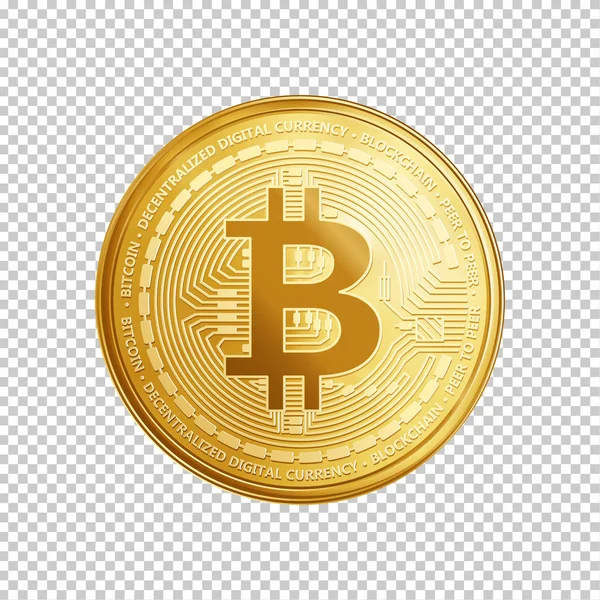 Goldenes Bitcoin-Symbol. — Stockvektor