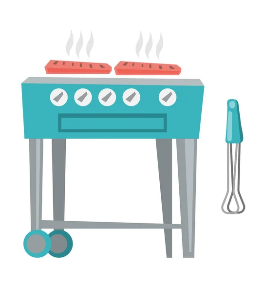 Barbecue gas grill vector cartoon illustration. — Stock Vector
