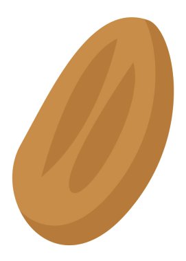 Taze koyu ekmek vektör karikatür çizim.