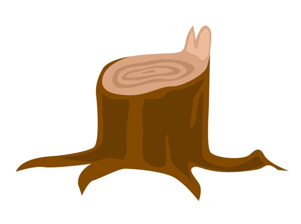 Stump avec illustration de dessin animé vectoriel racines . — Image vectorielle