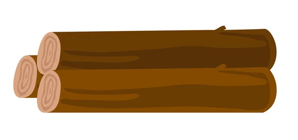 Tronchi di legno impilati in un cartone animato vettore pila . — Vettoriale Stock