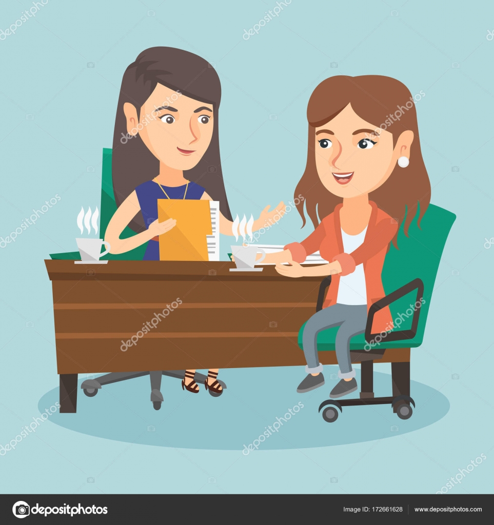 Two caucasian business women at business meeting. — Stock ...