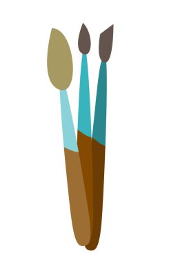 Sanatsal fırçaların çizgi film illüstrasyon vektör.