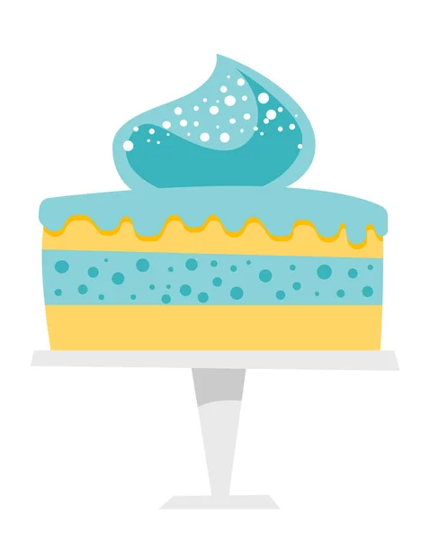 Pasta kek standı vektör karikatür çizim üzerinde. — Stok Vektör