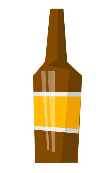 Векторная иллюстрация стеклянной бутылки пива . — стоковый вектор