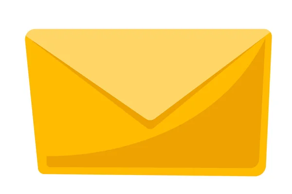 Closed yellow envelope vector cartoon illustration — Stock Vector