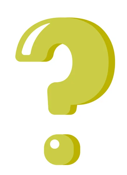 Green question mark vector cartoon illustration. — Stock Vector