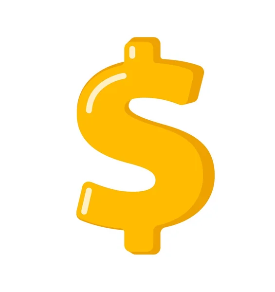 Χρυσό σύμβολο δολαρίου διάνυσμα καρτούν εικονογράφηση. — Διανυσματικό Αρχείο