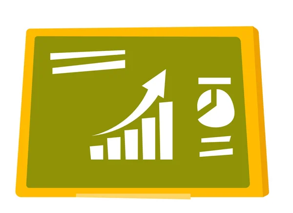 Set of charts on the green board vector cartoon. — Stock Vector