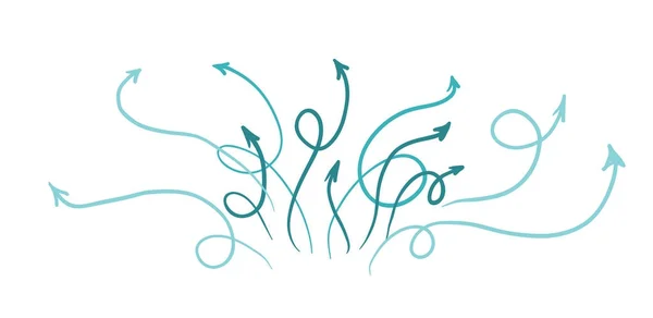 Flèches spirales bleues illustration vectorielle de dessin animé . — Image vectorielle