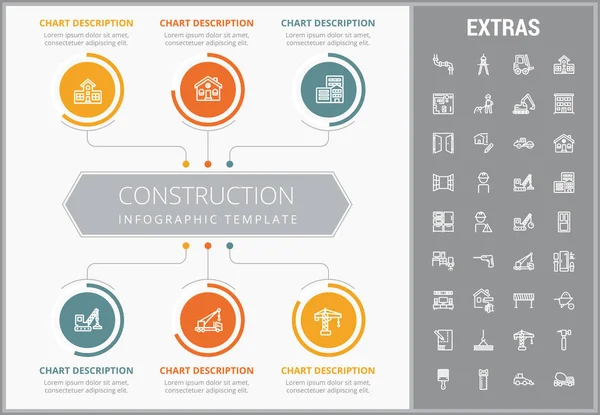 Šablona Stavba infografiku a prvky. — Stockový vektor