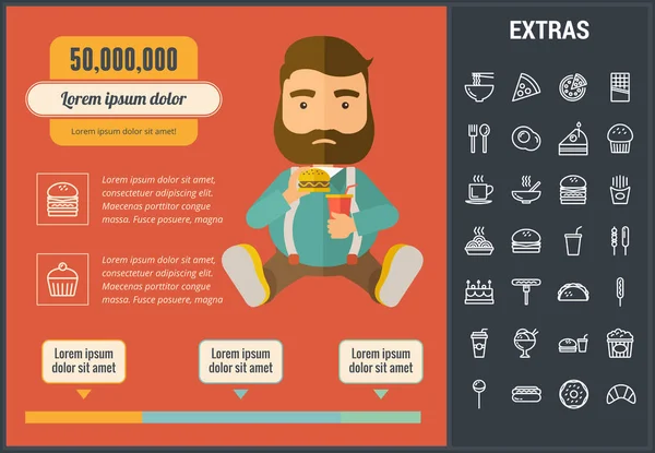 Fast food infographic mall och element. — Stock vektor