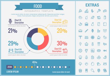 Gıda Infographic şablon, öğeler ve simgeler.
