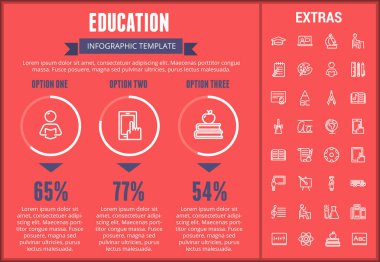 Eğitim Infographic şablonu, öğeler ve simgeler