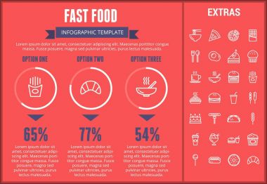 Fast food Infographic şablonu ve öğeleri.