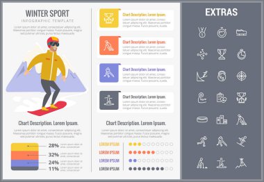 Kış spor Infographic şablon, öğeleri, simgeler