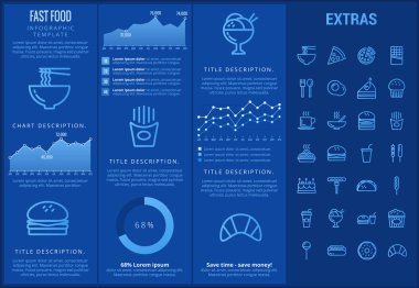 Fast food Infographic şablonu ve öğeleri.