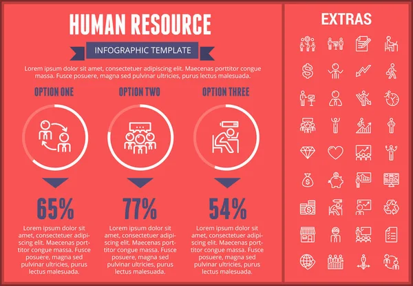 İnsan kaynakları Infographic şablonu ve öğeleri. — Stok Vektör