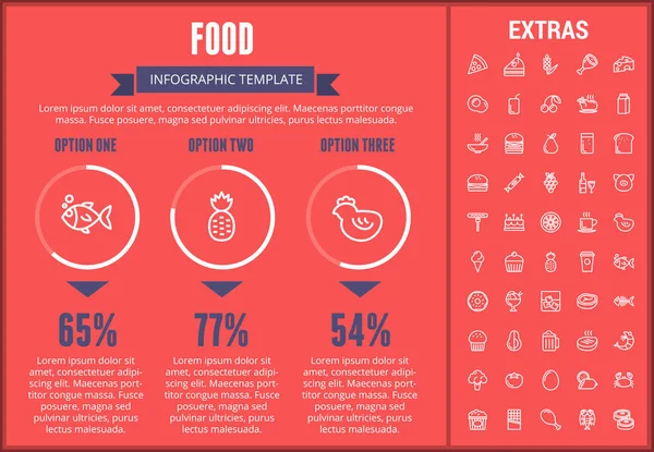 Инфографические шаблоны продуктов питания, элементы и иконки . — стоковый вектор