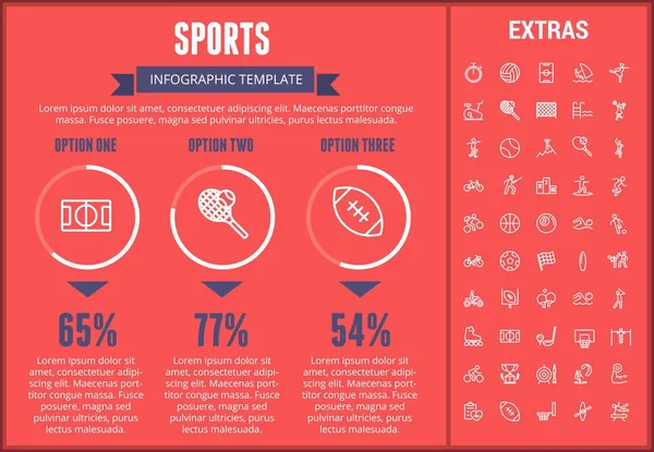 Sport infographic sjabloon, elementen en pictogrammen. — Stockvector