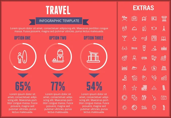 Infographic şablon, öğeler ve simgeler seyahat. — Stok Vektör