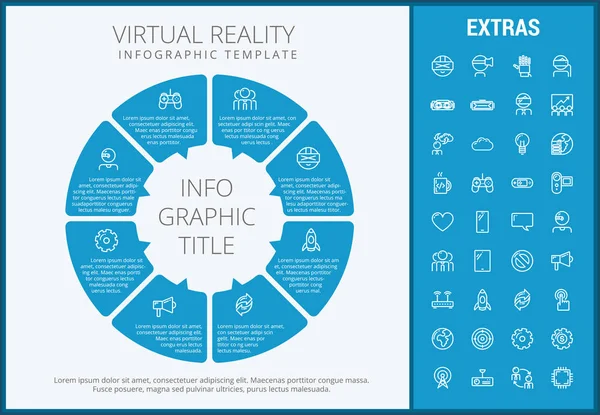 Virtuální realita infografika šablonu a prvky. — Stockový vektor