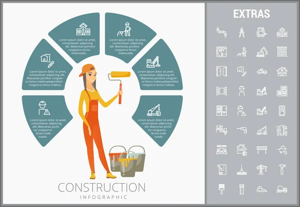 Šablona Stavba infografiku a prvky. — Stockový vektor