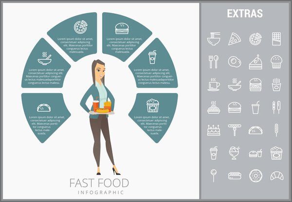 Fast food infographic template and elements.