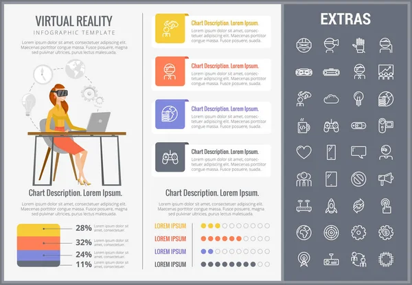 Virtual reality infographic template and elements. — Stock Vector