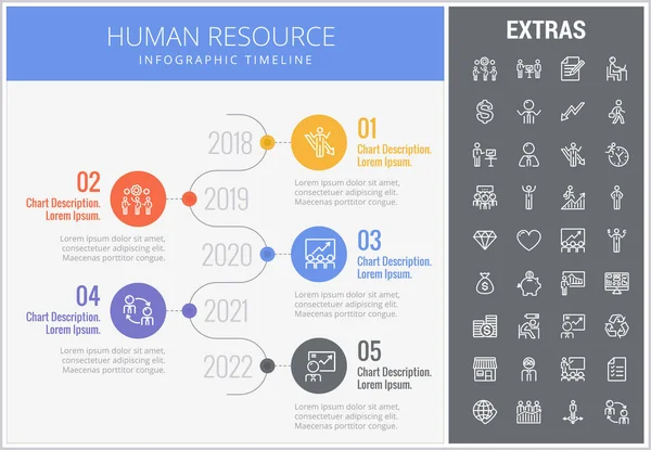 Modelo de infográfico de recursos humanos e elementos . —  Vetores de Stock