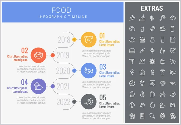 Szablonu infografikę żywności, elementy i ikony. — Wektor stockowy