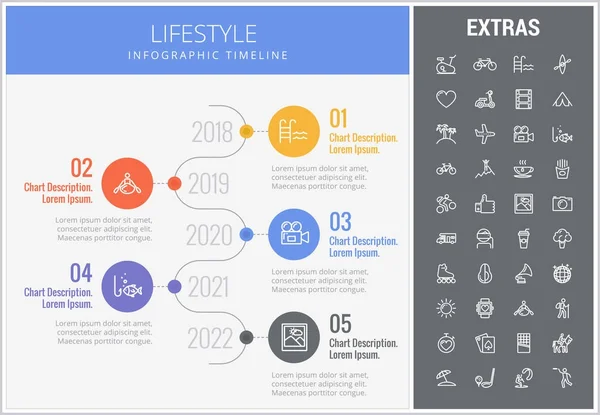 Stile di vita modello infografico, elementi e icone — Vettoriale Stock