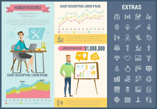 İnsan kaynakları Infographic şablonu ve öğeleri. — Stok Vektör