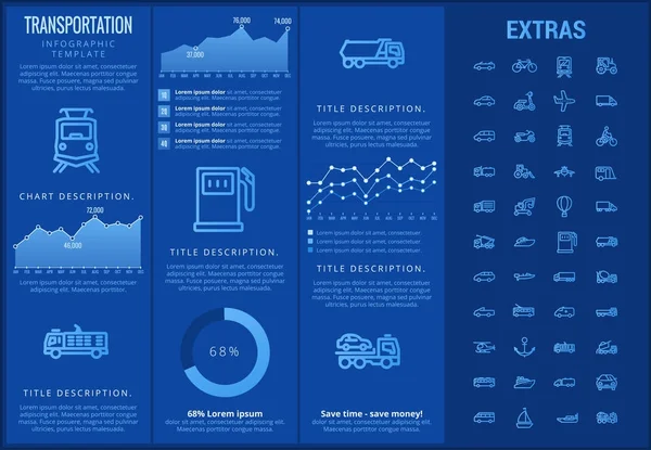 Инфографический шаблон и элементы транспорта . — стоковый вектор