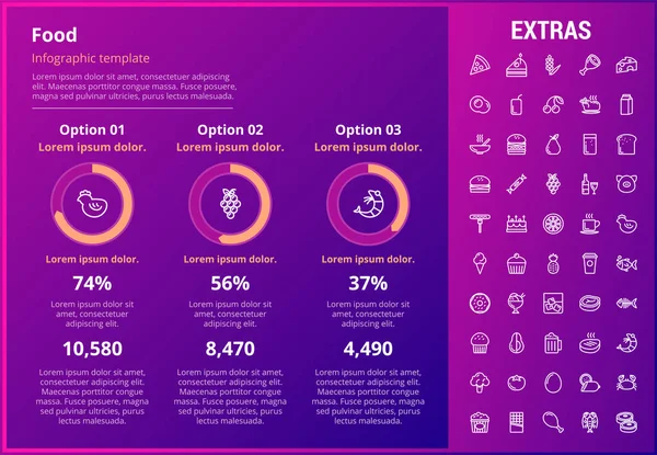 Mat infographic mall, element och ikoner. — Stock vektor