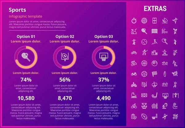 Sport-Infografik-Vorlage, Elemente und Symbole. — Stockvektor