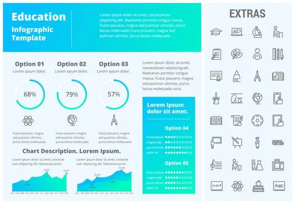 Utbildning infographic mall, element och ikoner — Stock vektor