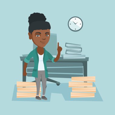 Genç Afrika Yöneticisi işaret işaret parmağı yukarıya.